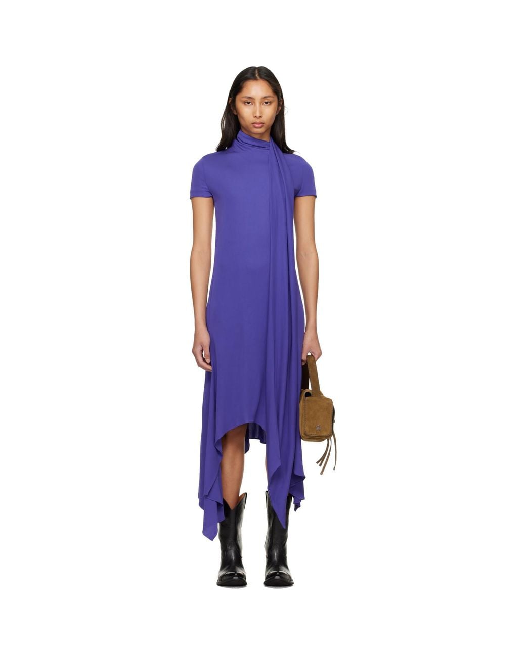Acne Blue Layered Midi Dress