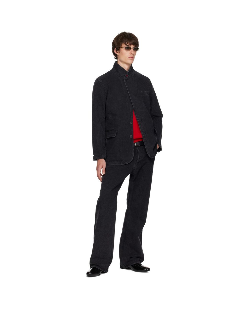 Sir Black Washed Denim Blazer for men