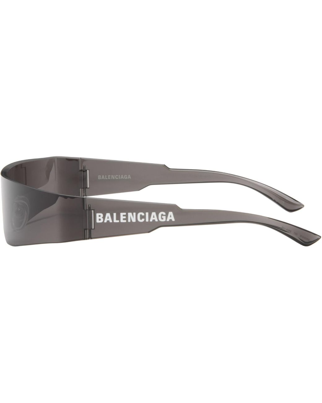 Balenciaga Black Mono Rectangle Sunglasses for men