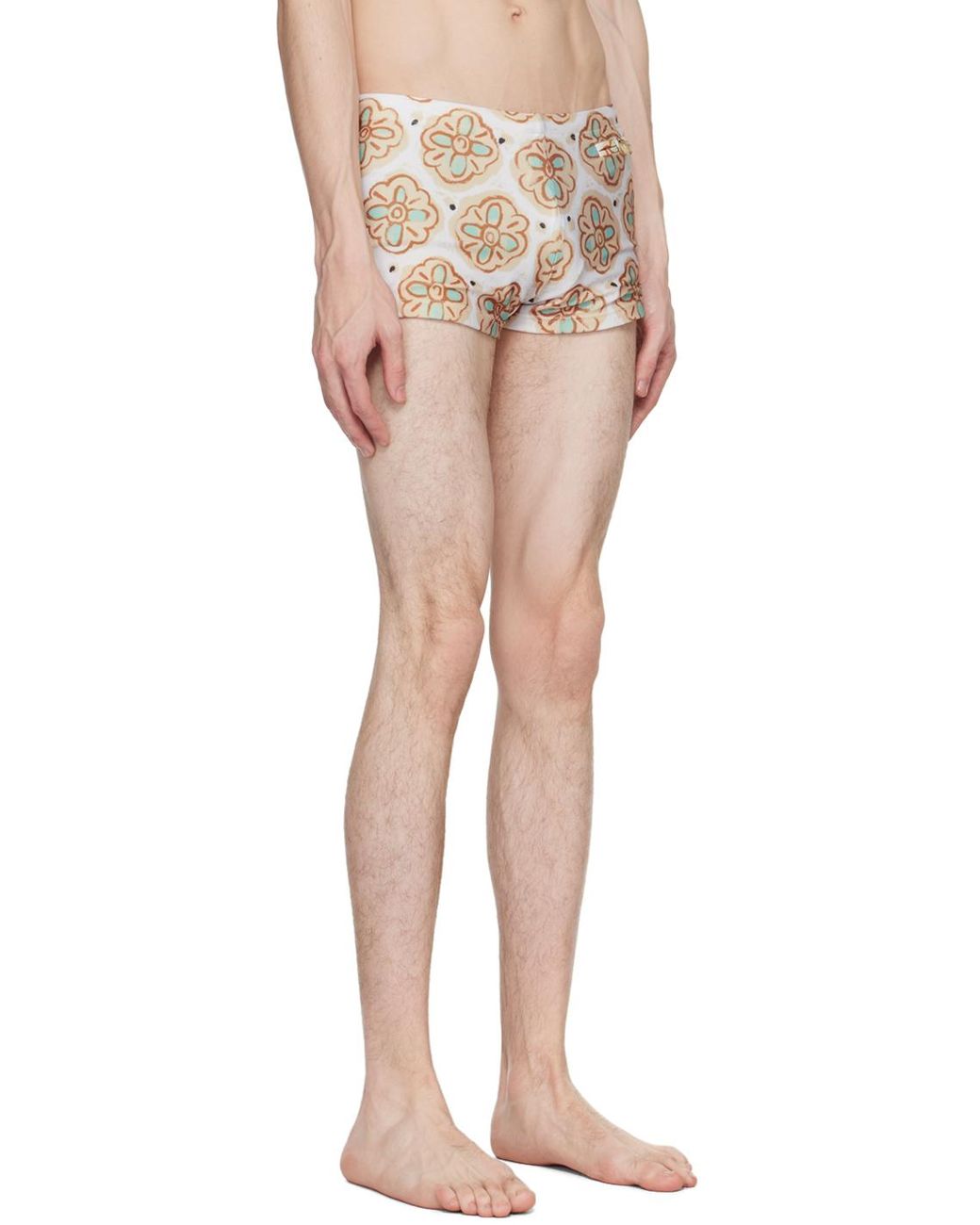 Slip De Bain Carré À Motif Fleuri Imprimé Commas pour homme en coloris Natural