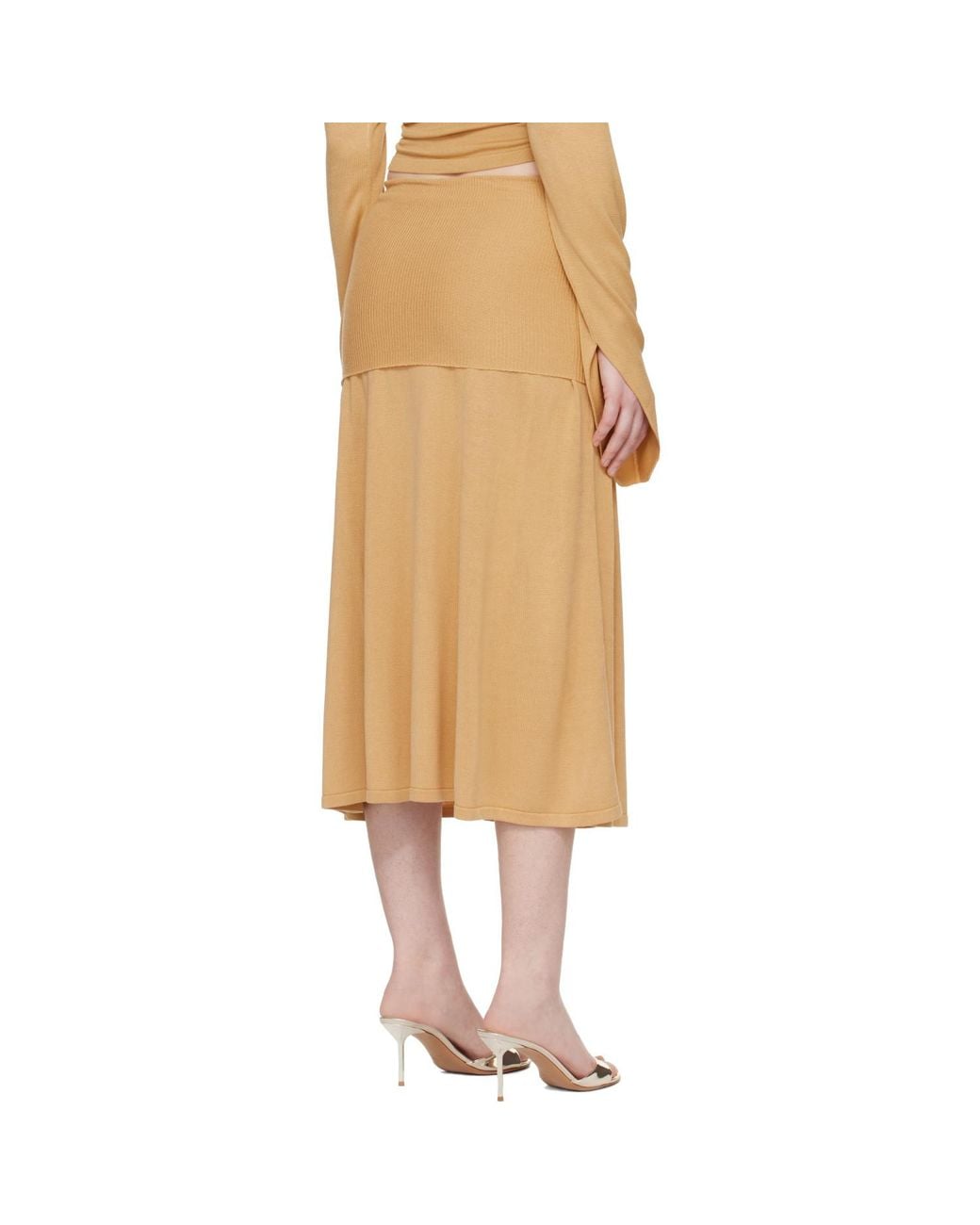 AYA MUSE Natural Tan Rylin Midi Skirt