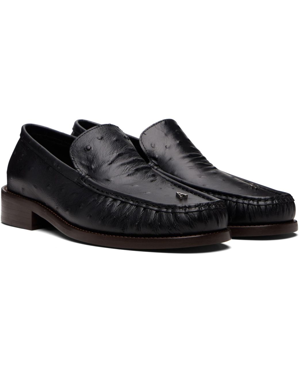 Acne Black Leather Loafers for men