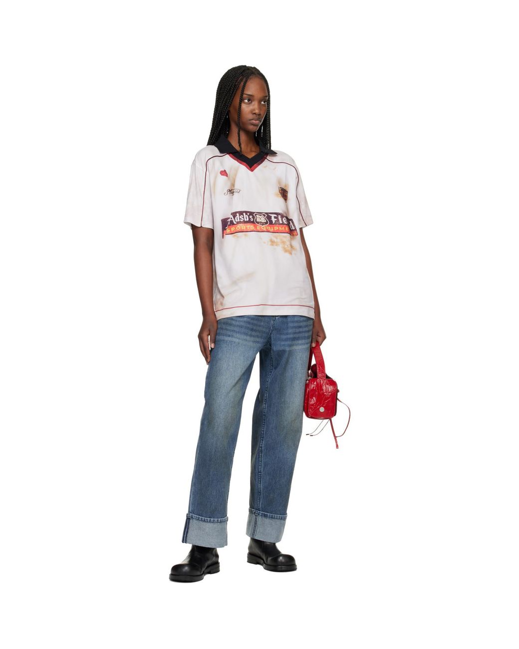 ANDERSSON BELL Blue Oil Washed Rolled Up Jeans