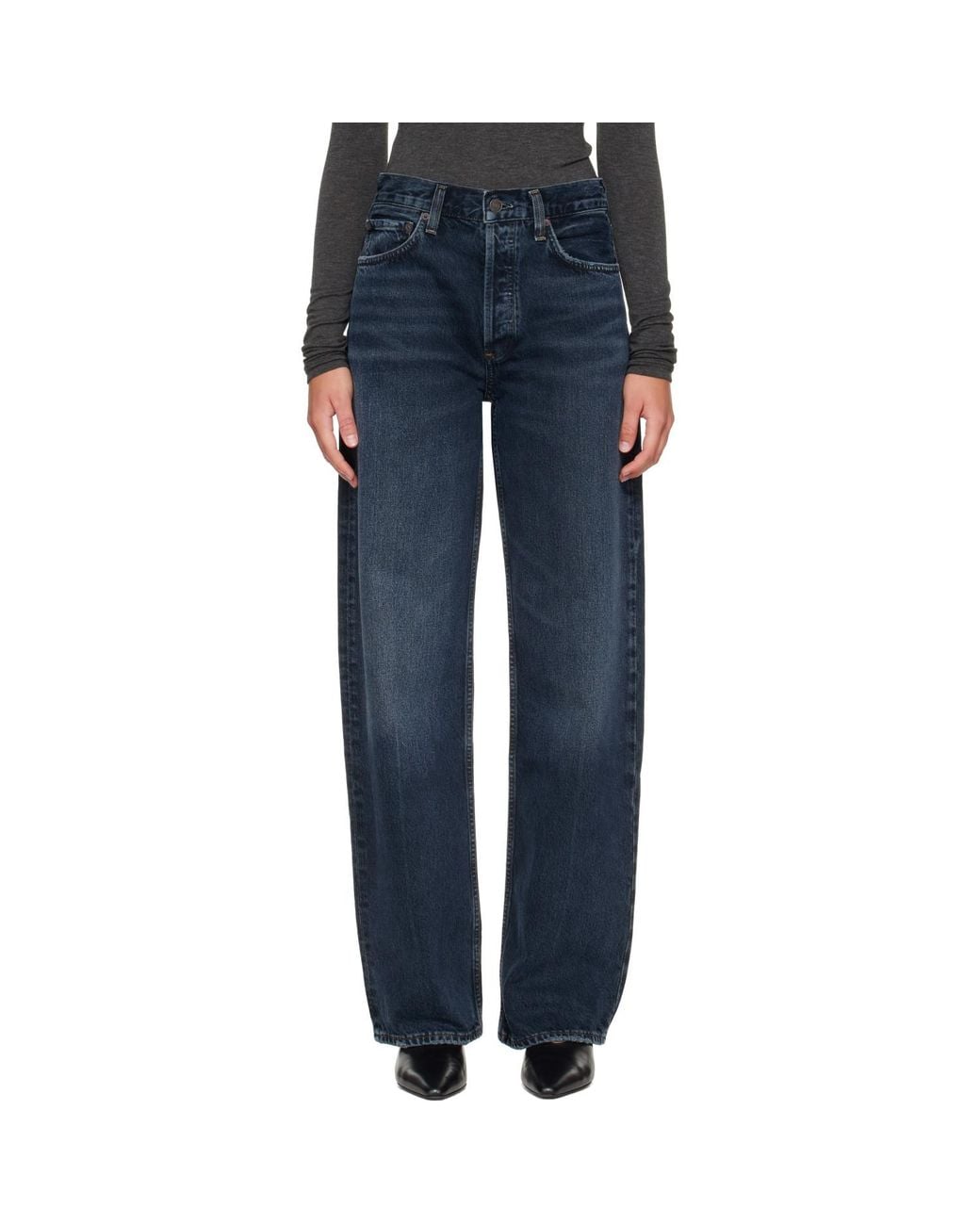 Agolde Blue Wide Leg Jeans