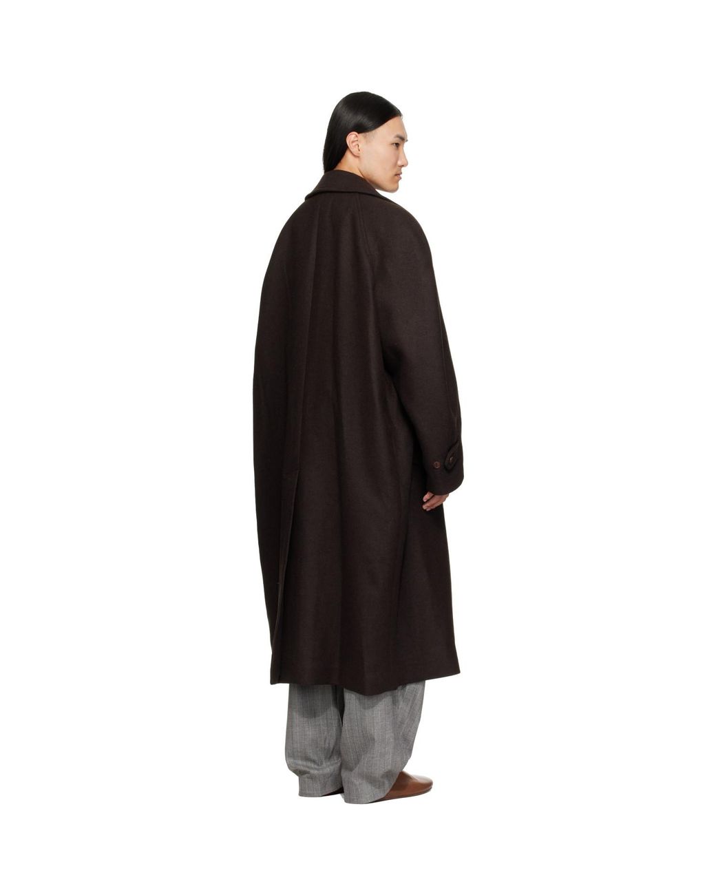 Hed Mayner Black Twill Coat for men