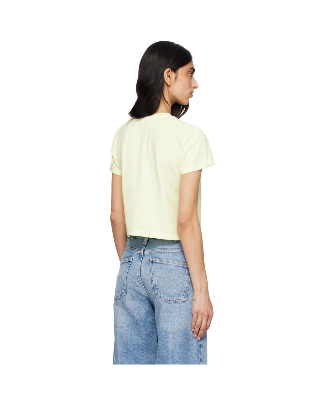 Agolde White Adine Shrunken T-Shirt