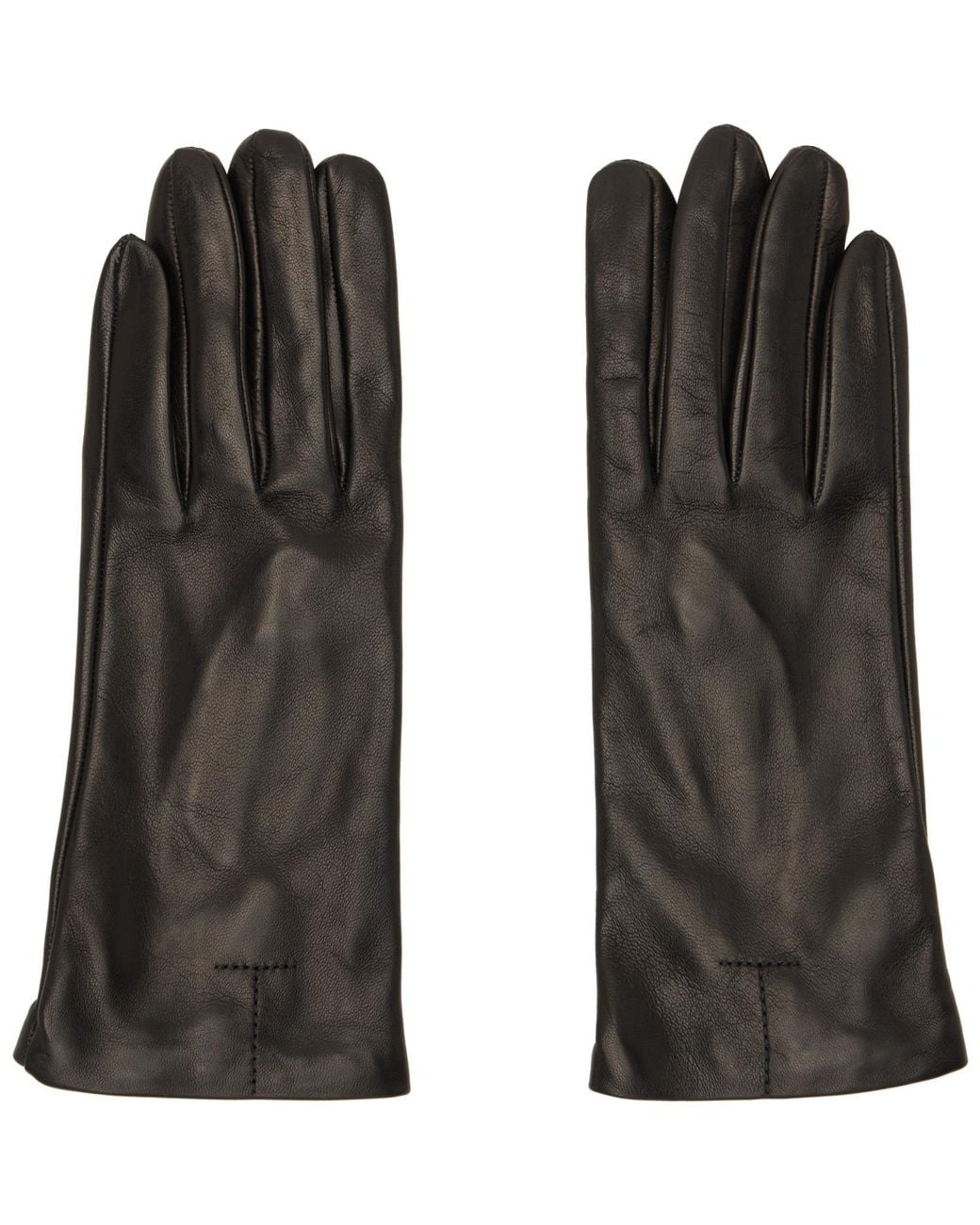 Totême Black Leather Gloves
