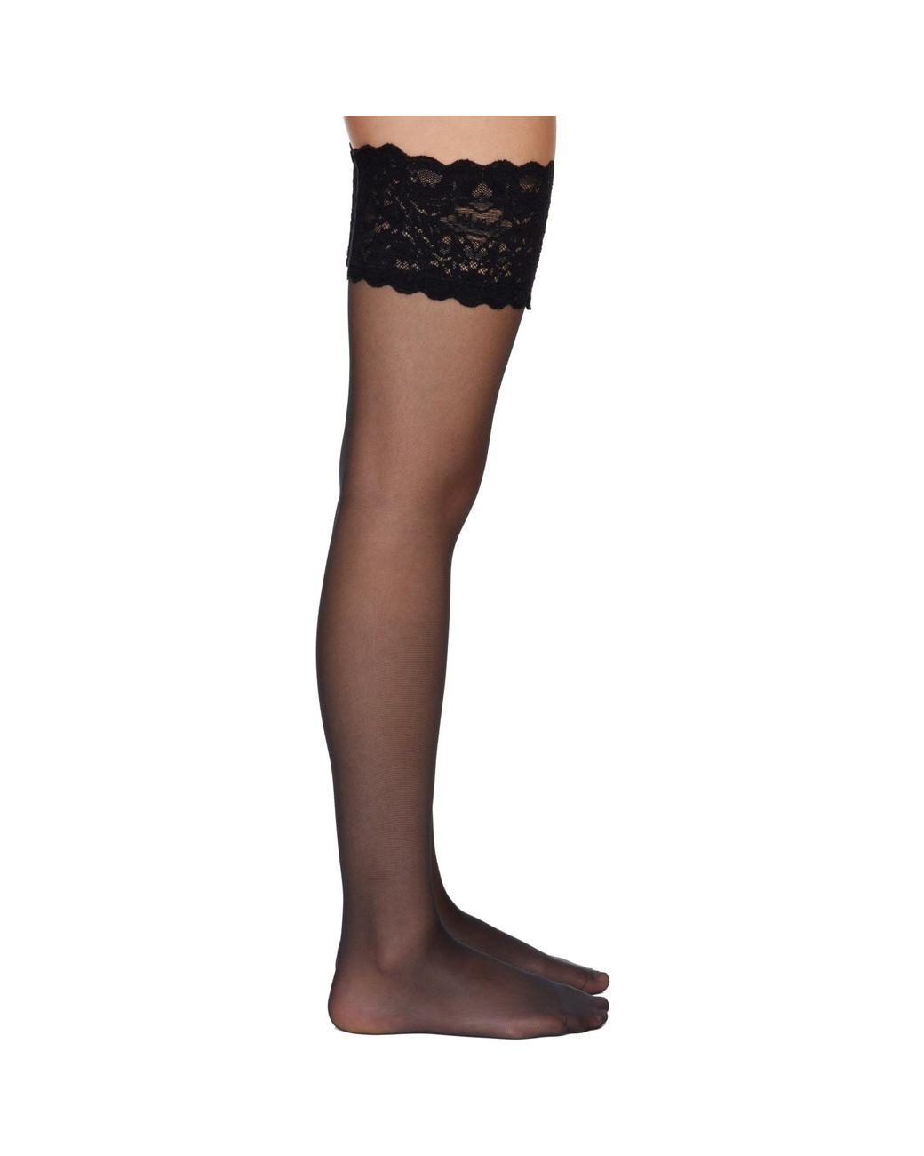 Wolford Black Satin Touch 20 Stay-up Stockings