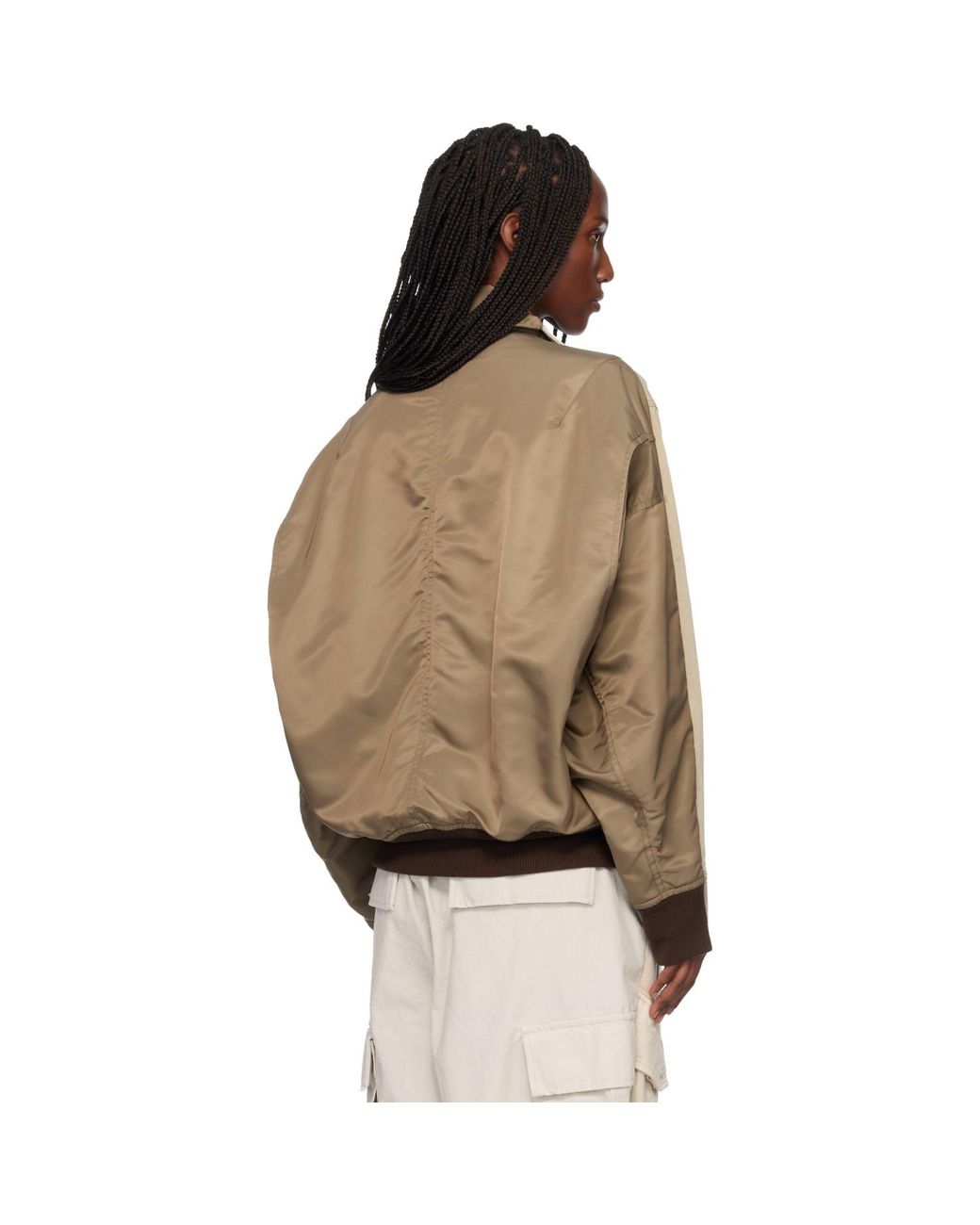 Maison Mihara Yasuhiro Natural Khaki Front Back Combined Zip-Up Jacket