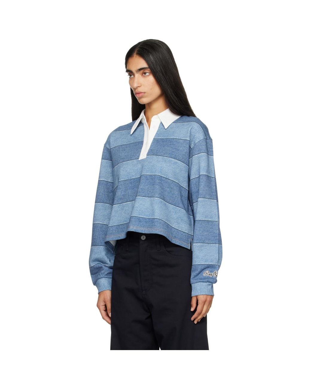 Rag & Bone Blue Rb Miramar Rugby Polo