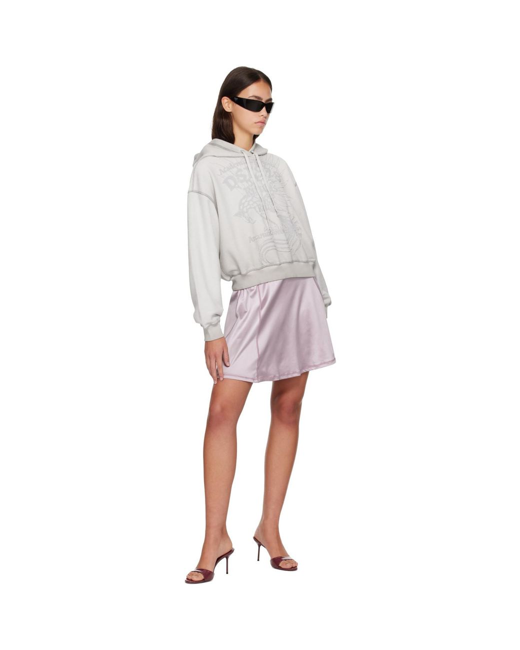 DIESEL Gray Dévoré Print Hoodie