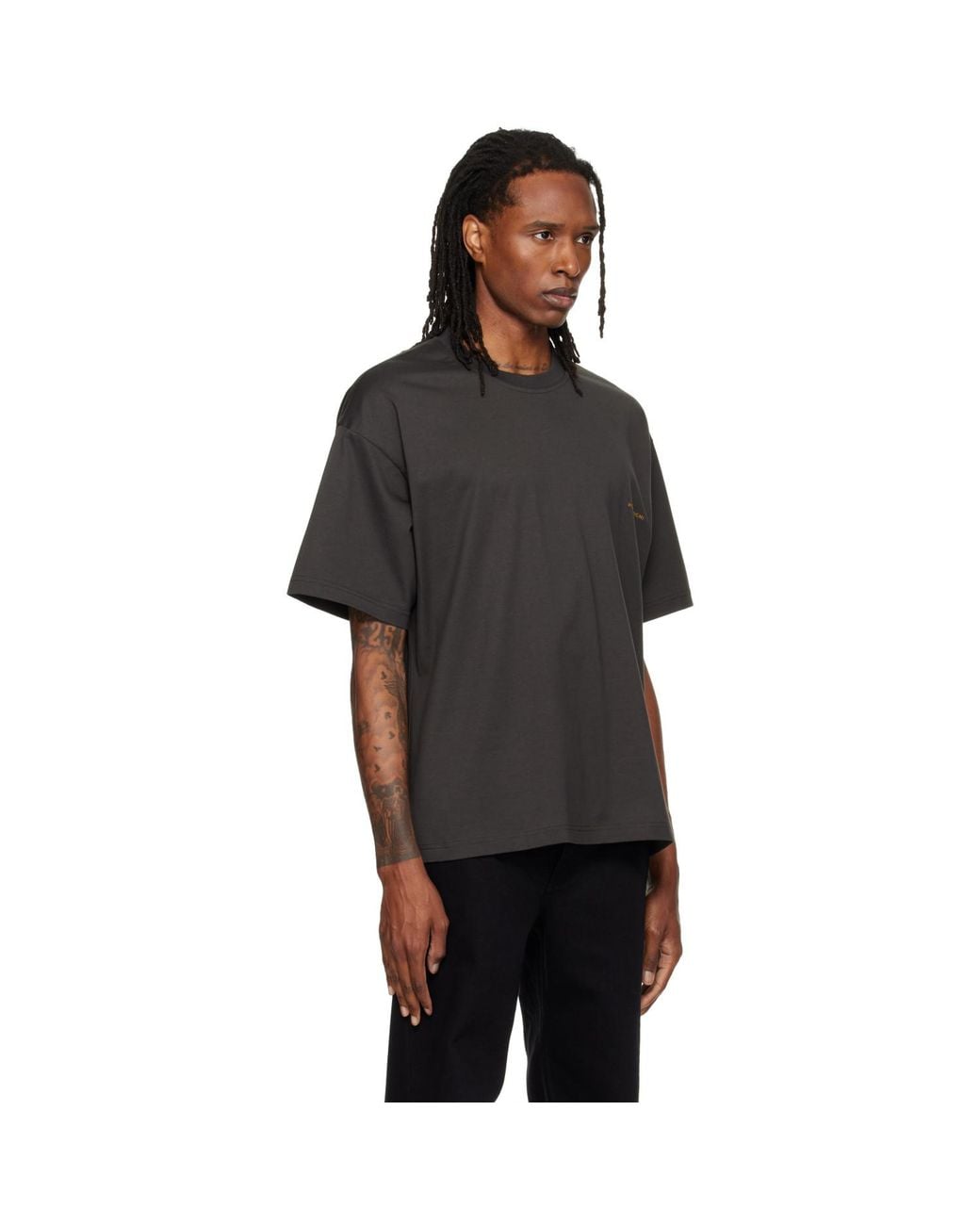 Wooyoungmi Black Scenery Graphic T-Shirt for men