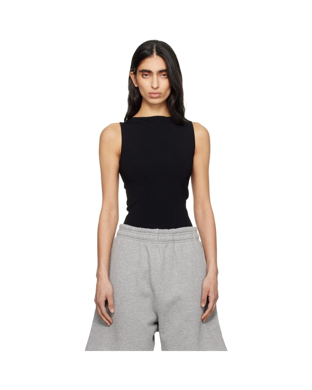 Entire studios Black Boat Neck Top