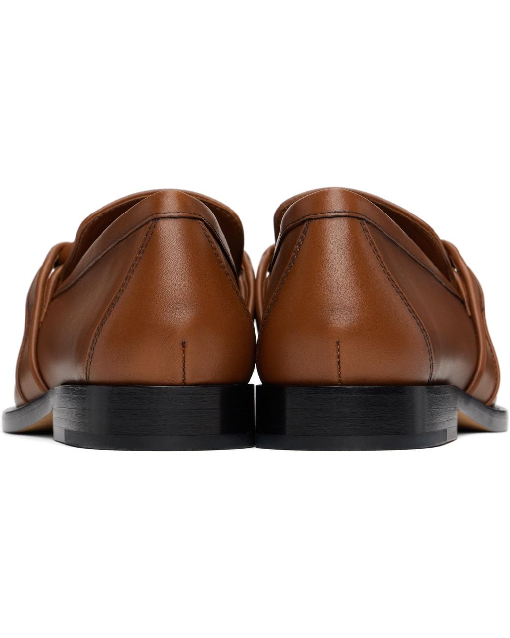 Bottega Veneta Black Tan Astaire Loafers