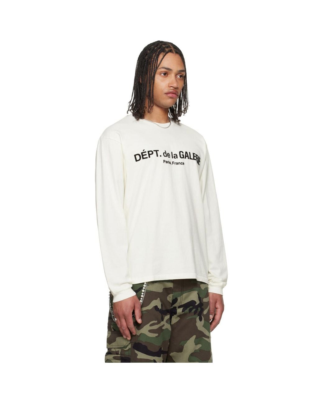 GALLERY DEPT. Black Off- French Logo Lux Long Sleeve T-Shirt for men