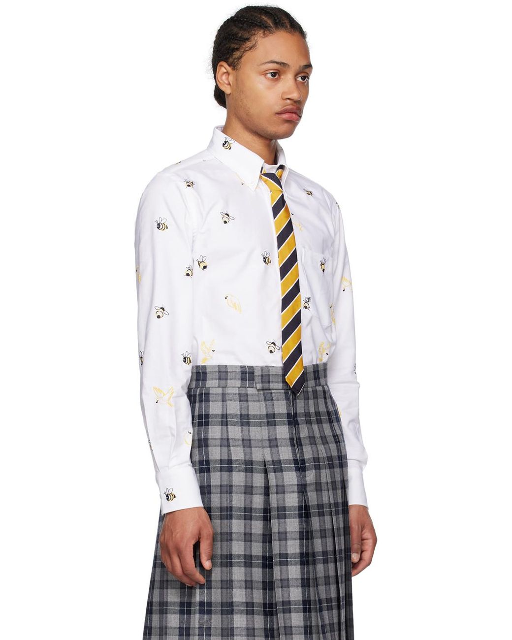 Thom Browne White Birds & Bees Shirt