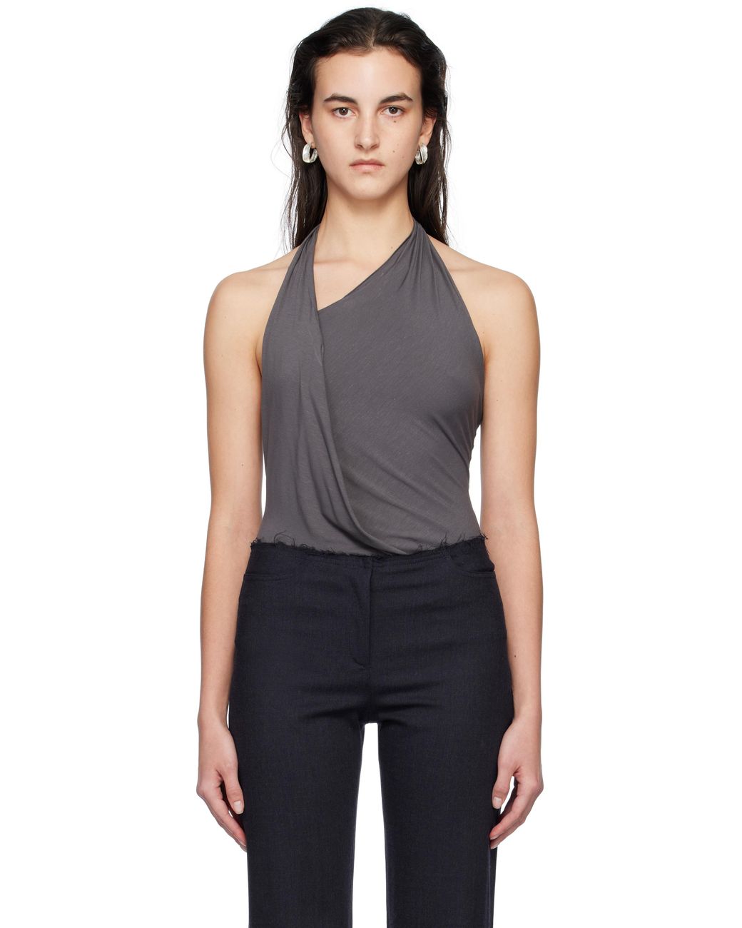 【関税込み】Paloma Wool グレー Livia ボディスーツ LIVIA-Draped neckline, halter-neck body – Paloma Wool