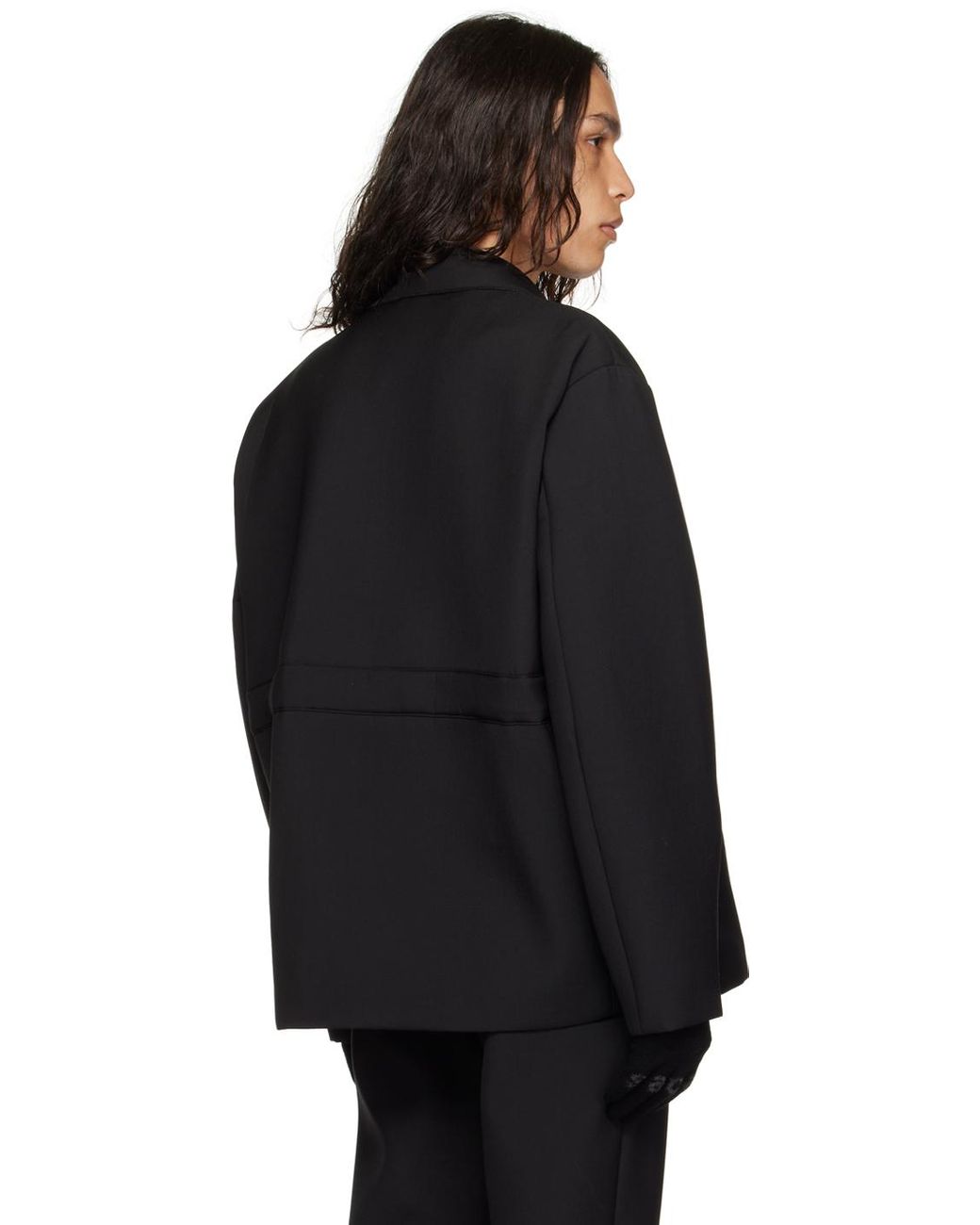 sacaiサカイ★ブラック Suiting Bonding ボンバージャケット sacai: ブラック 3レイヤー ボンディング ボンバージャケット