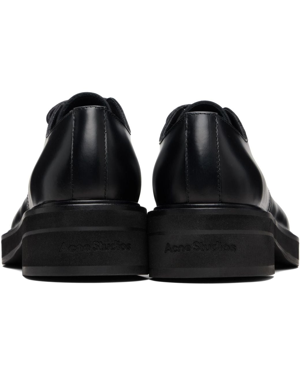 Acne Black Leather Lace-Up Derbys for men