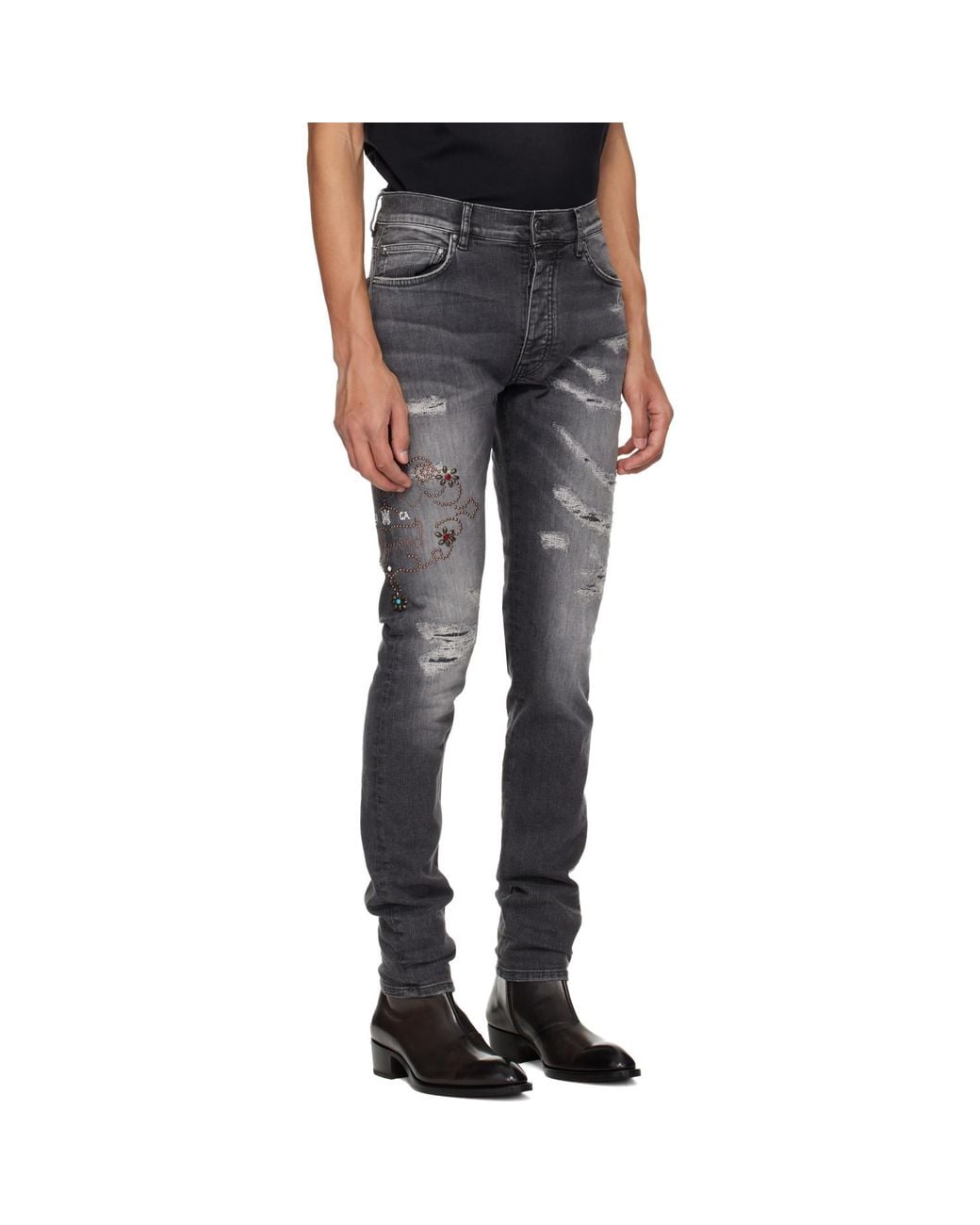 Amiri Black Hollywood' Studded Jeans for men