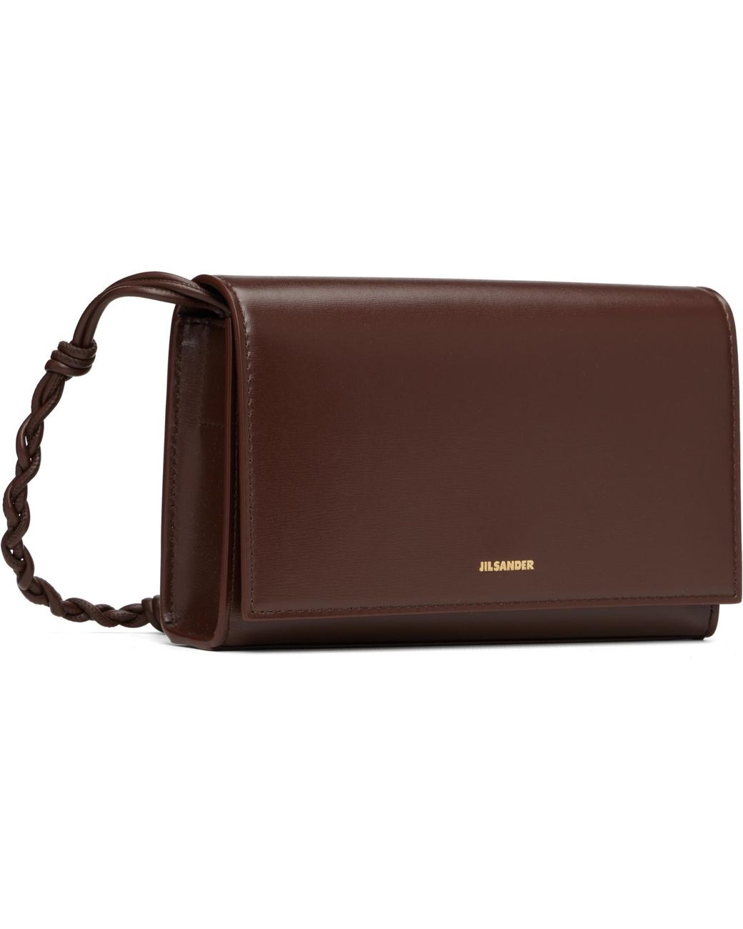 Jil Sander Brown Tangle Strap Wallet Bag