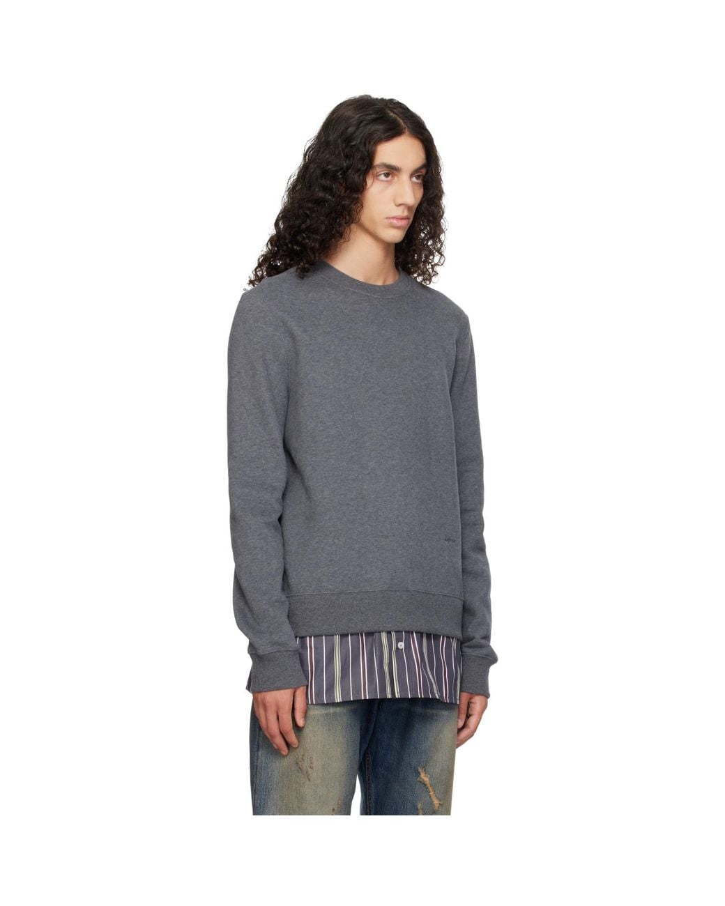 Pull Molletonné Étagé Gris Lanvin pour homme en coloris Gray