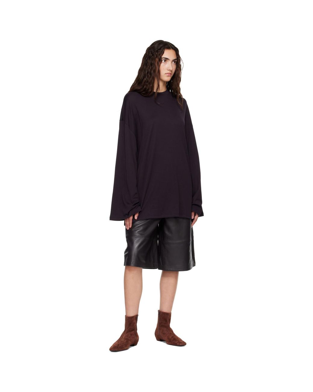 Frankie Shop Blue Rio Oversized Sleeve Long Sleeve T-shirt