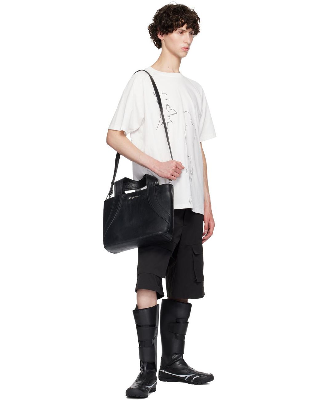 【関税込み】Han Kjobenhavn トート バッグ Han Kjobenhavn Crinkle Leather Small Tote in Black for Men