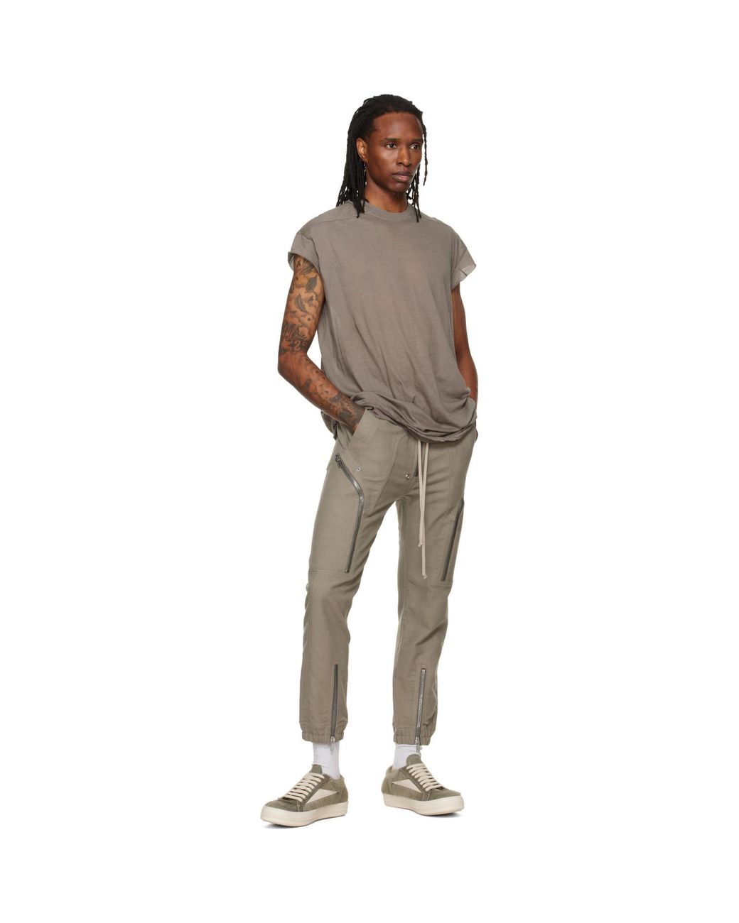 Rick Owens Natural Tower Heizer Cargo Pants for men