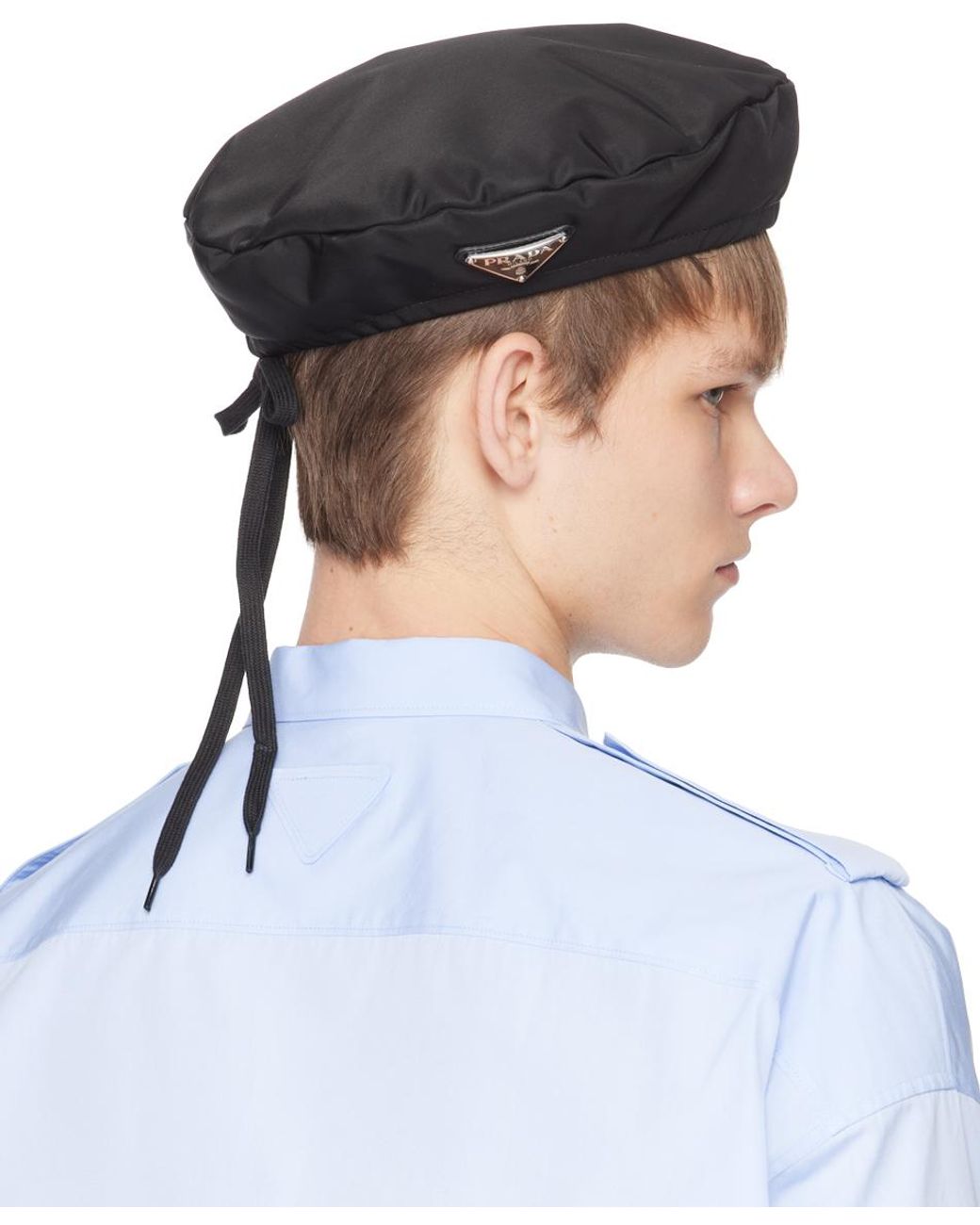 Prada Re nylon Beret in Blue for Men Lyst Canada