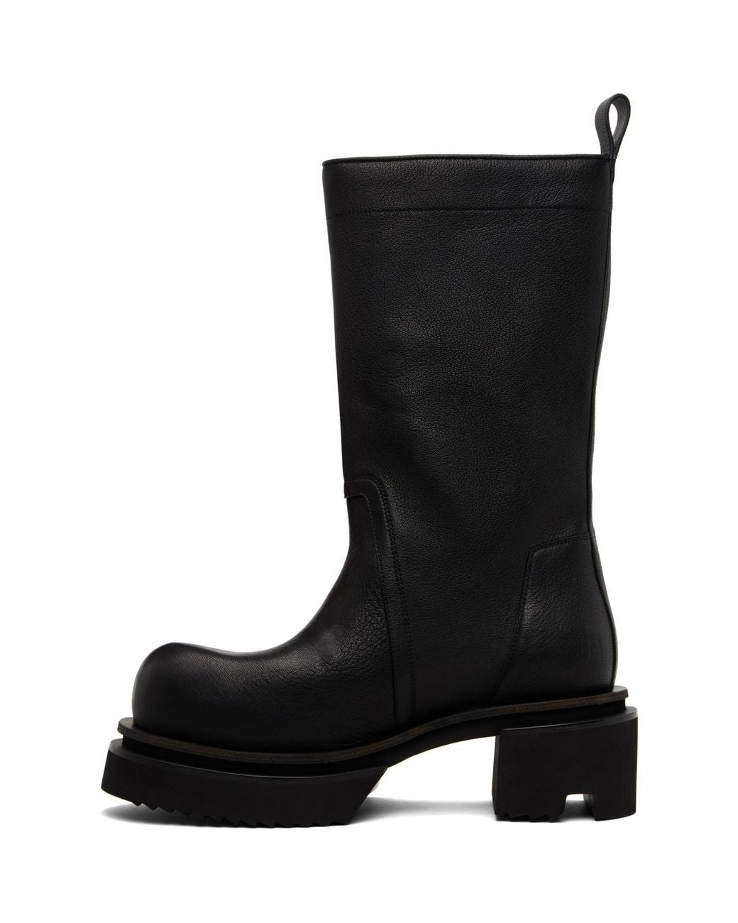 Rick Owens Black Temple Calf Pull On Bogun Boots for men