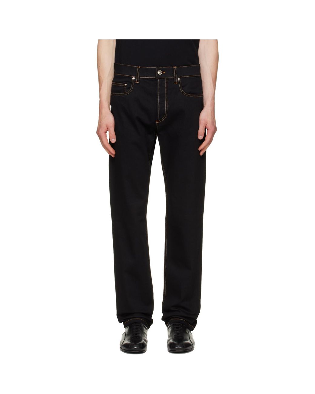 Versace Black Tapered Jeans for men