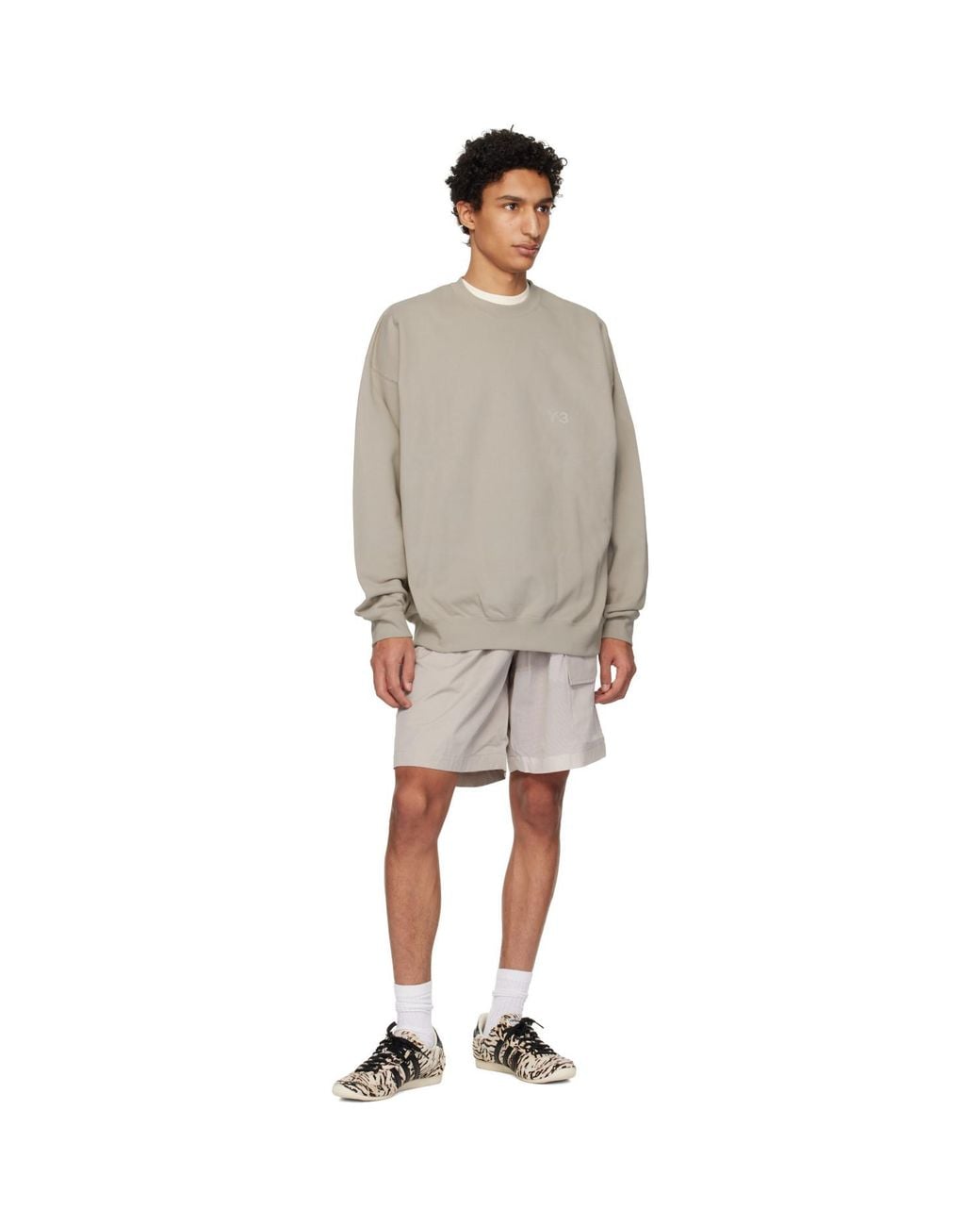 Y-3 Natural Ut Wideleg Cargo Shorts for men