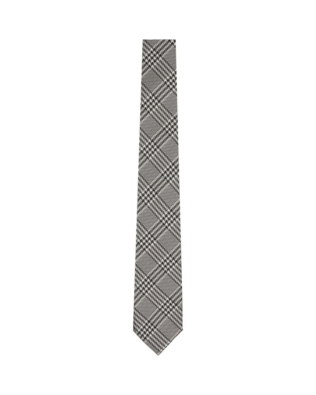 Tom Ford Black Mouline Prince Of Wales Tie for men