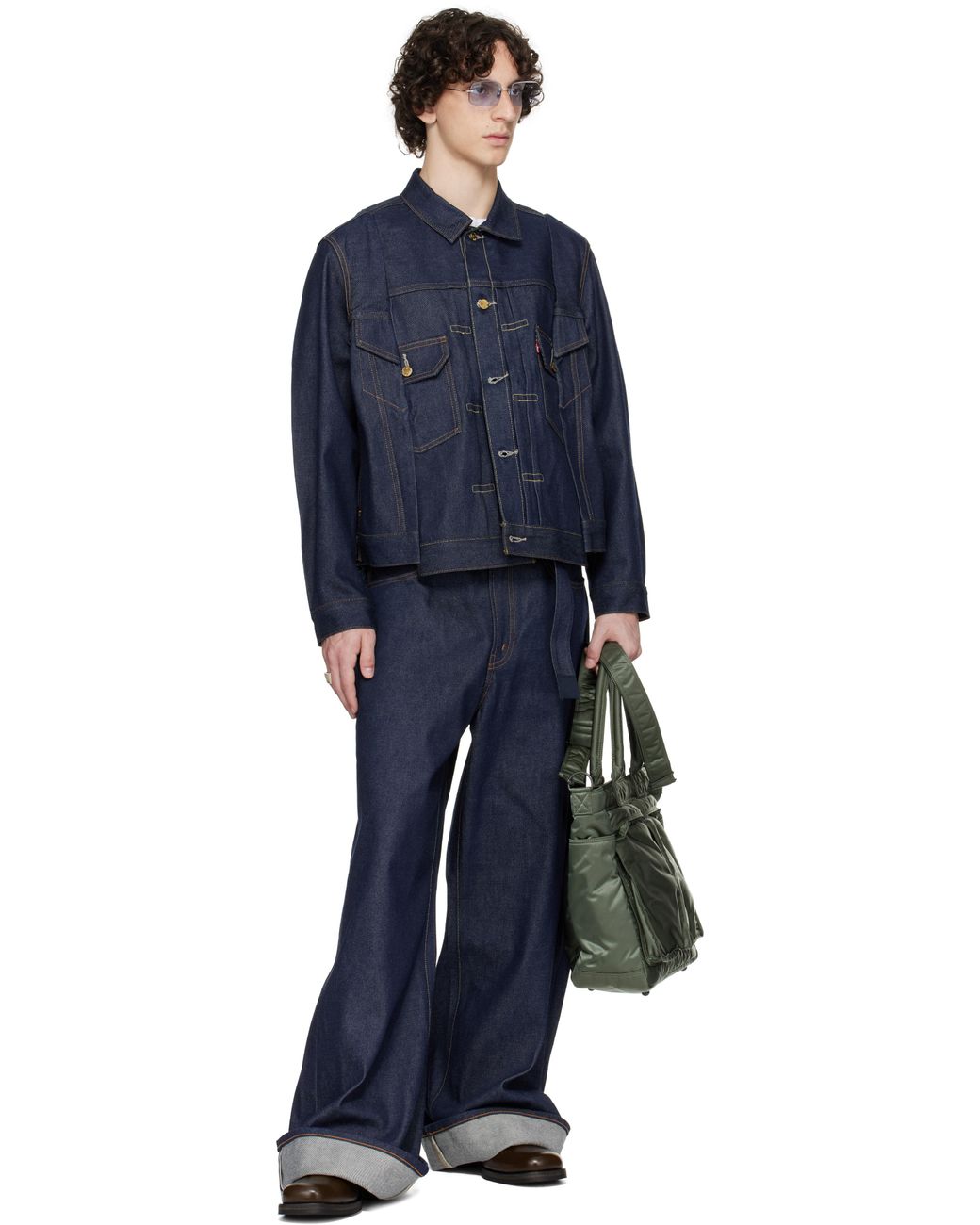 sacaiサカイ★インディゴ Levi'sエディション デニムジャケット リーバイス×sacai」デニムジャケット3種をドッキング、7ポケット