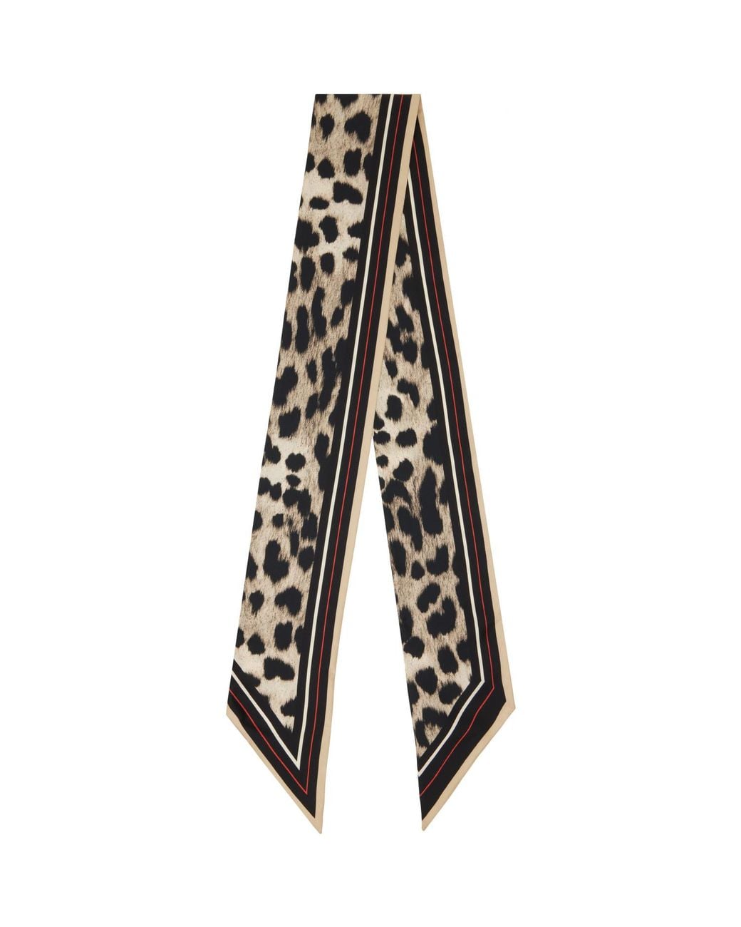 Givenchy Black Silk Leopard Print Scarf