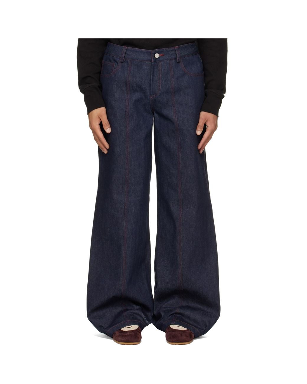 Deadwood Blue Progress Wide-Leg Denim Jeans for men