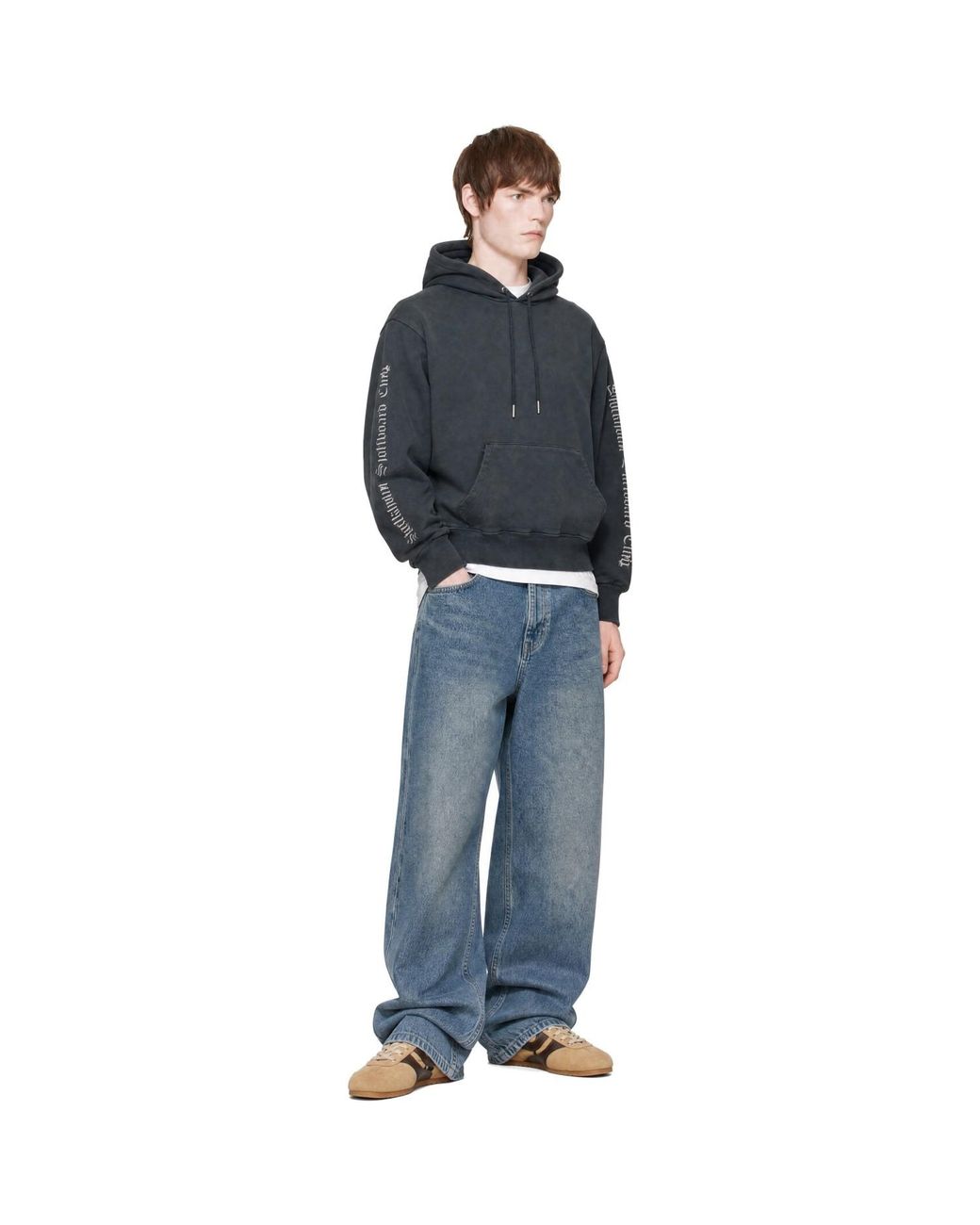 Stockholm Surfboard Club Blue Printed Hoodie for men