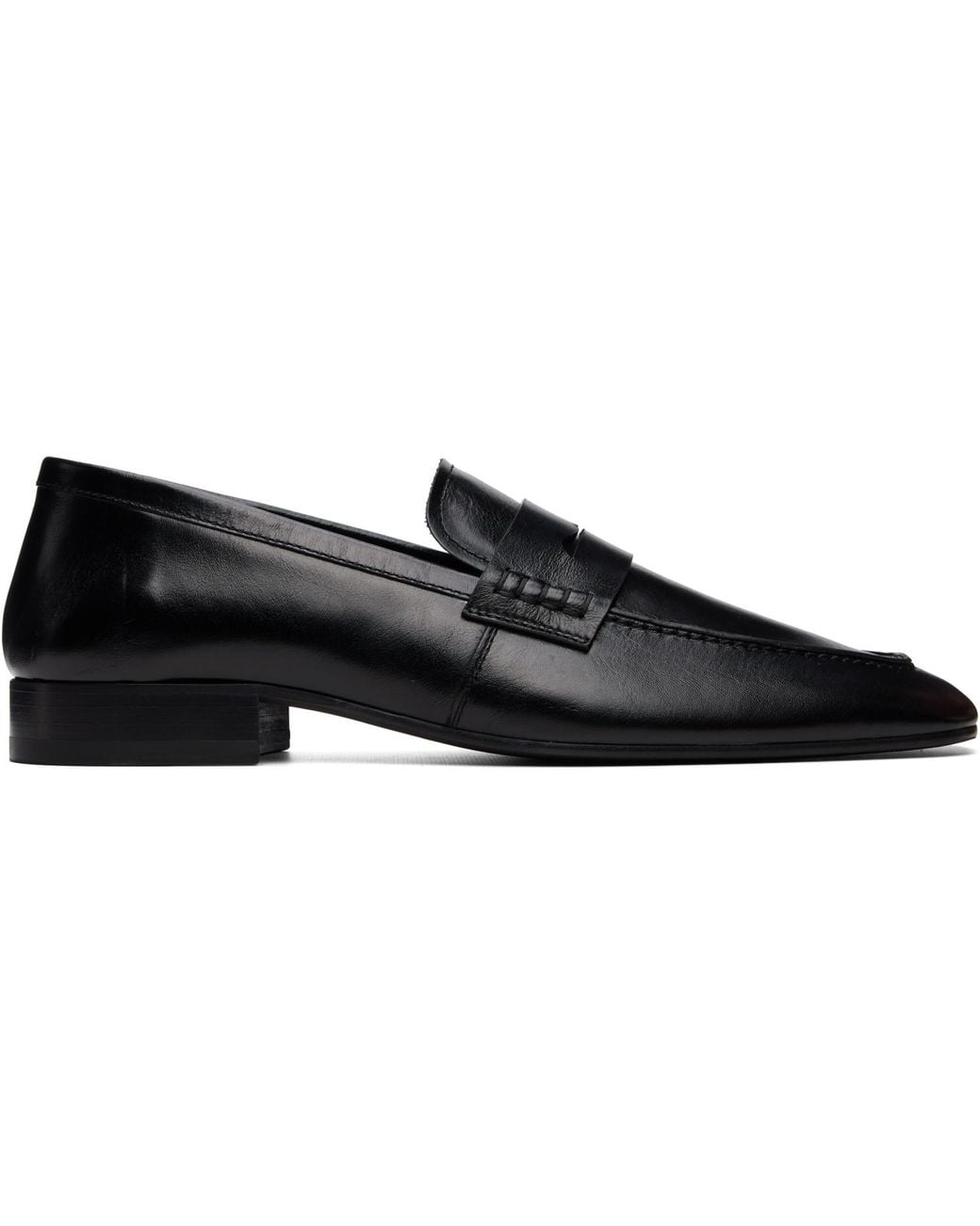 Dries Van Noten Black Leather Loafers for men