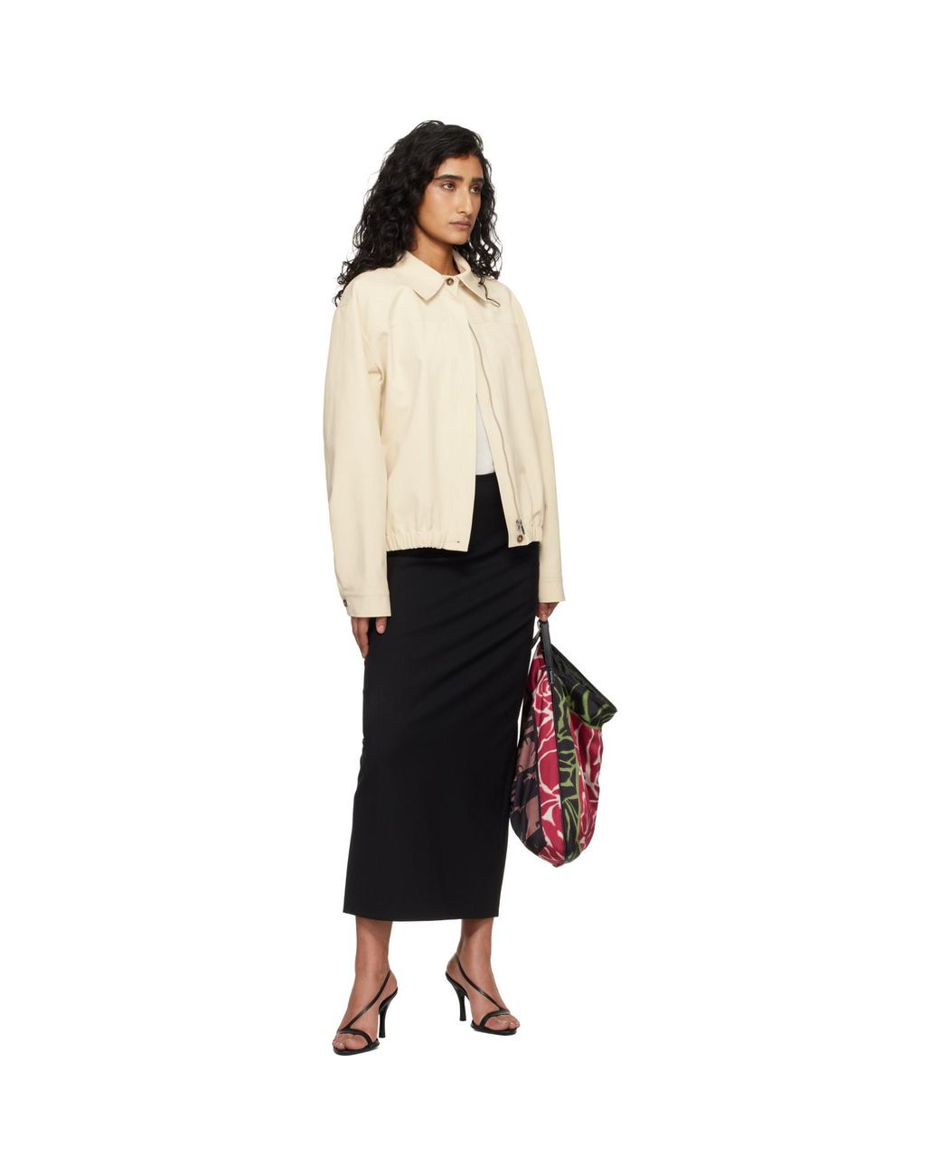 Loulou de Saison Black Drew Cotton Gabardine Windbreaker Jacket