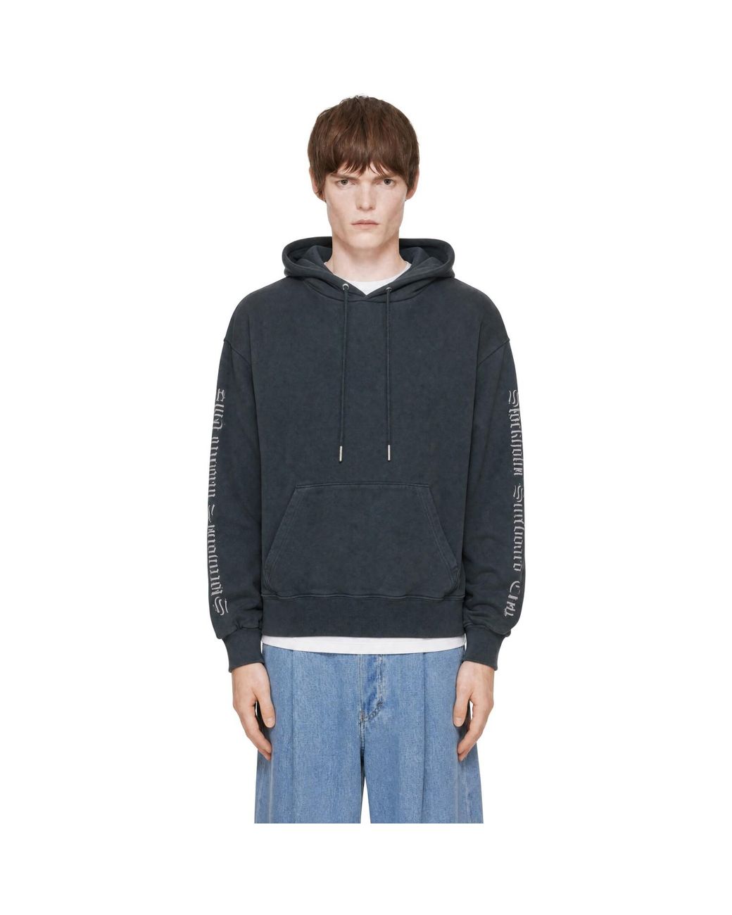 Stockholm Surfboard Club Blue Printed Hoodie for men