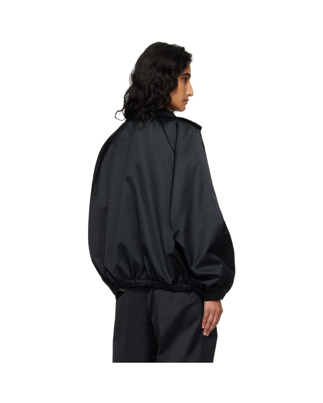Frankie Shop Black Baxter Satin Track Jacket