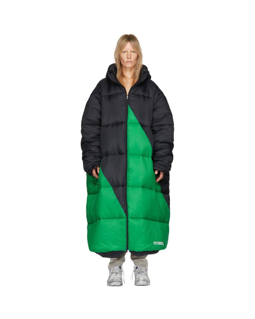 Vetements Black & Green Vagabond Sleeping Bag Puffer Coat | Lyst Canada