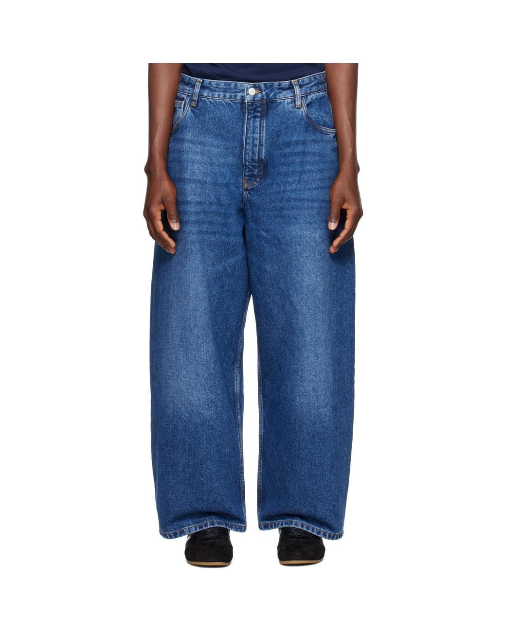 Studio Nicholson Blue Paolo Wide Leg Jeans for men