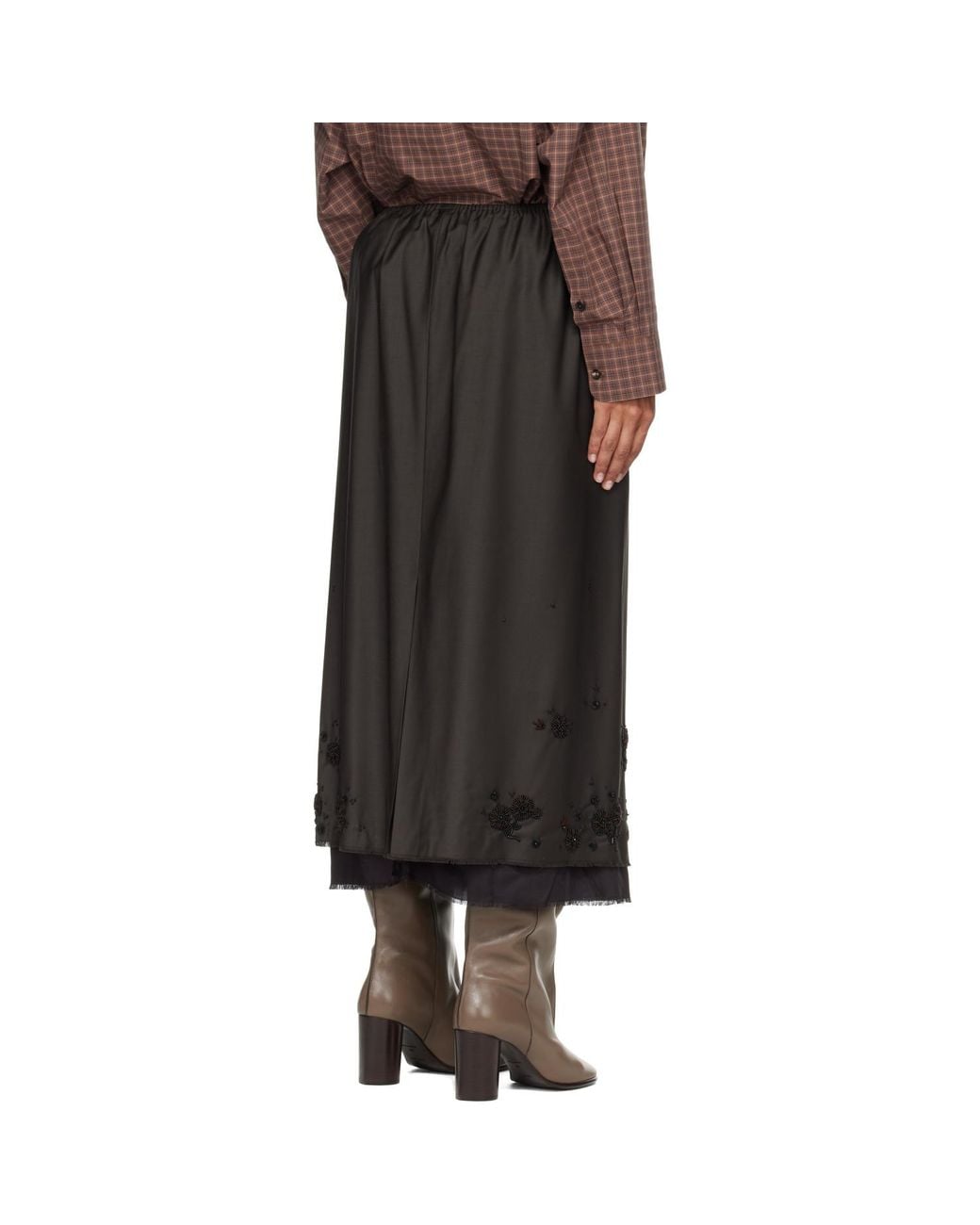 Cordera Black Tailored Embellished Maxi Skirt