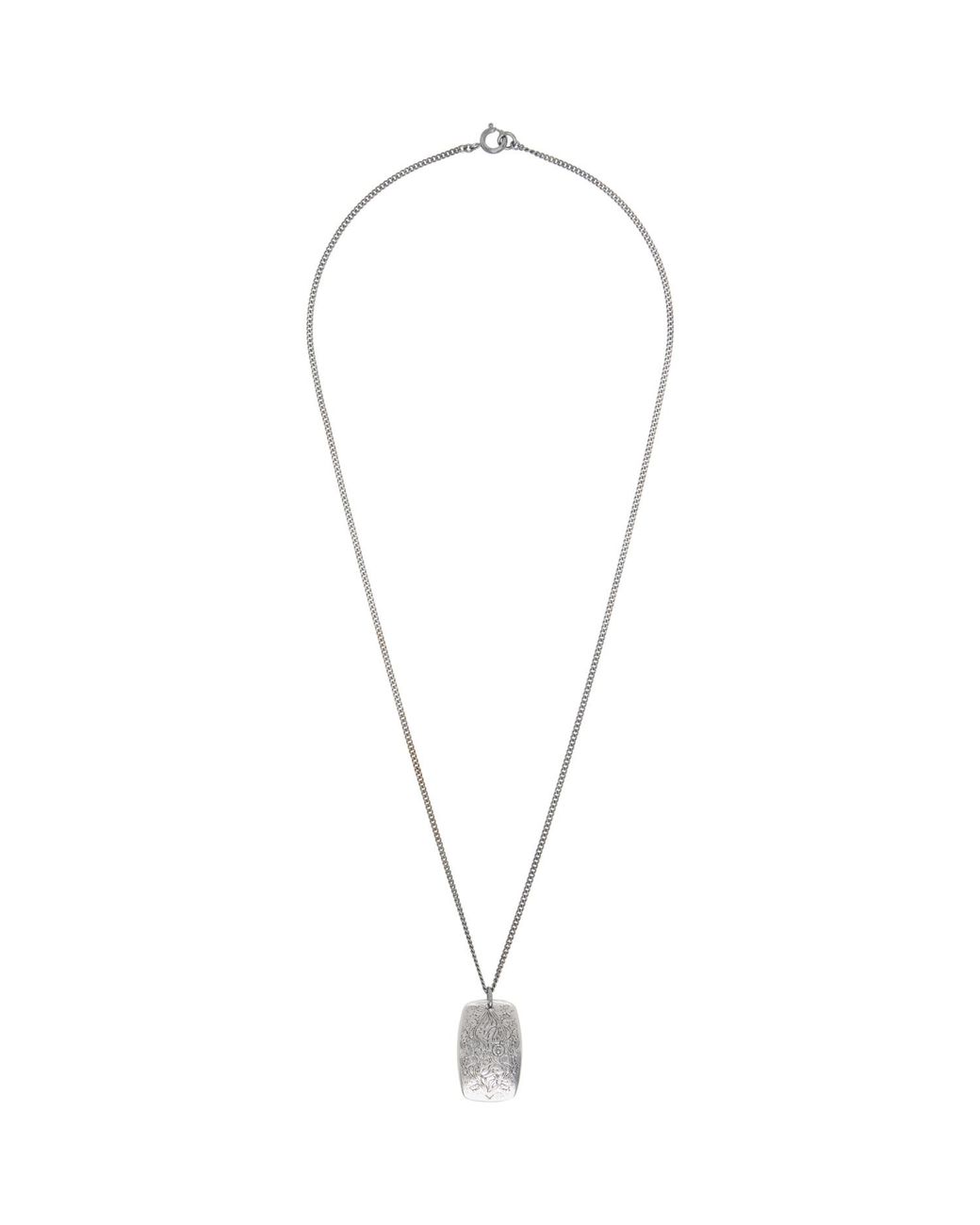 MM6 by Maison Margiela Metallic Eroded Floral Motif Necklace for men
