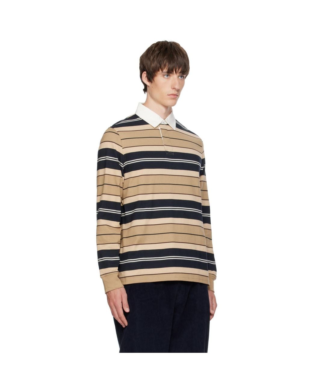 Barbour Black Frith Striped Rugby Polo for men