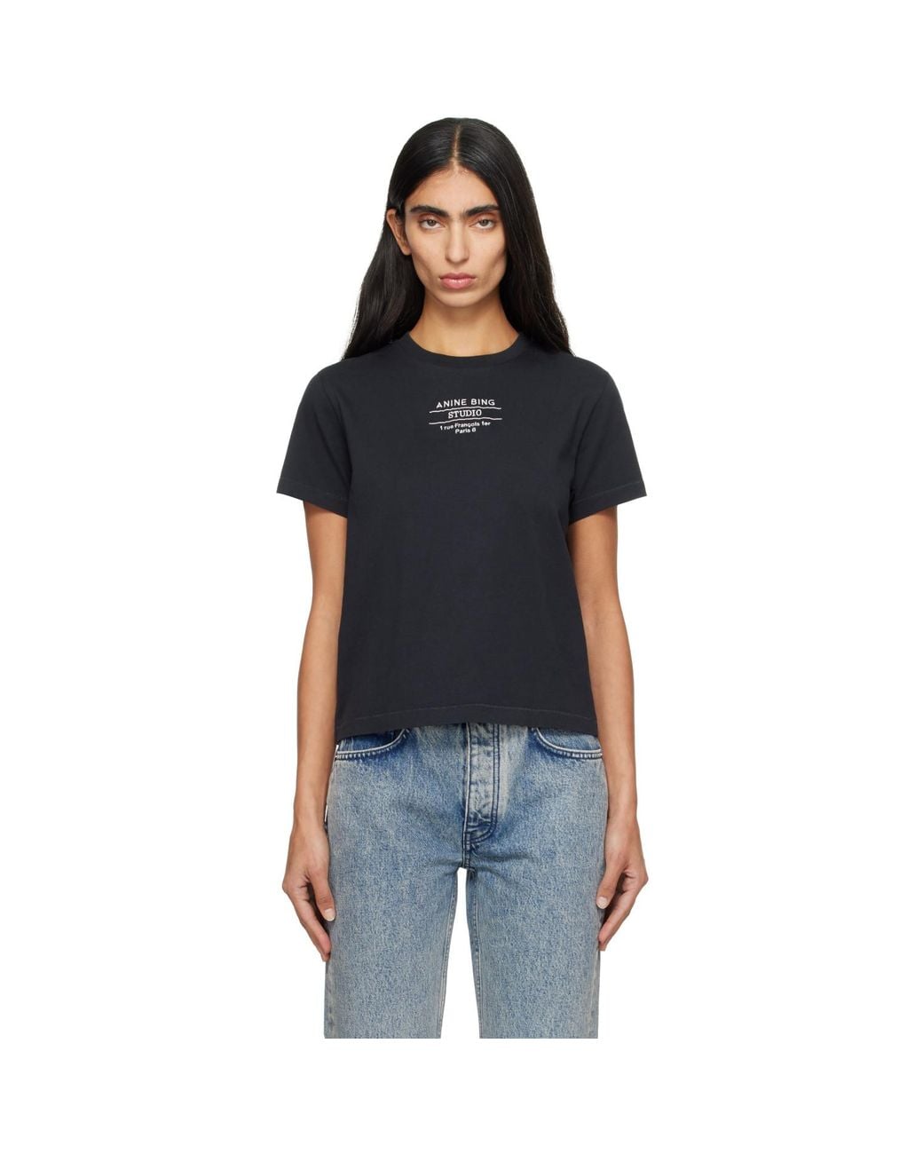 Anine Bing Black Shelley Studio T-Shirt