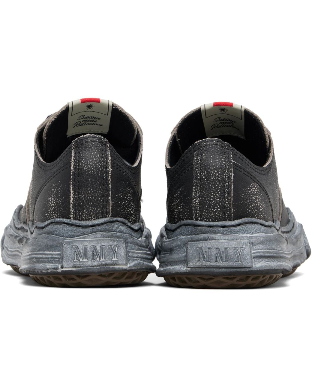 Maison Mihara Yasuhiro Black 'Hank' Og Sole Shrink Leather Low-Top Sneakers for men