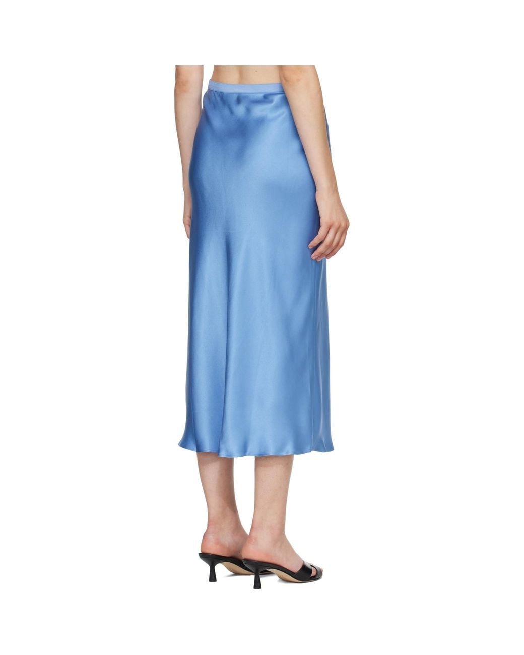 Anine Bing Blue Bar Silk Midi Skirt